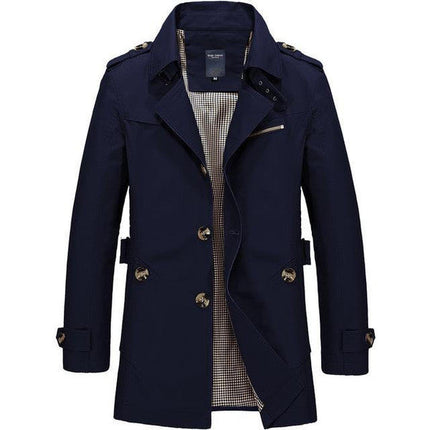 Trench Coats for Men, Classic Mens Trench Coat with Flared Cut – image 4