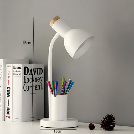 Modern Table Lamp with Pen Holder, Nordic Bedside Table Lamp for Bedroom – image 4