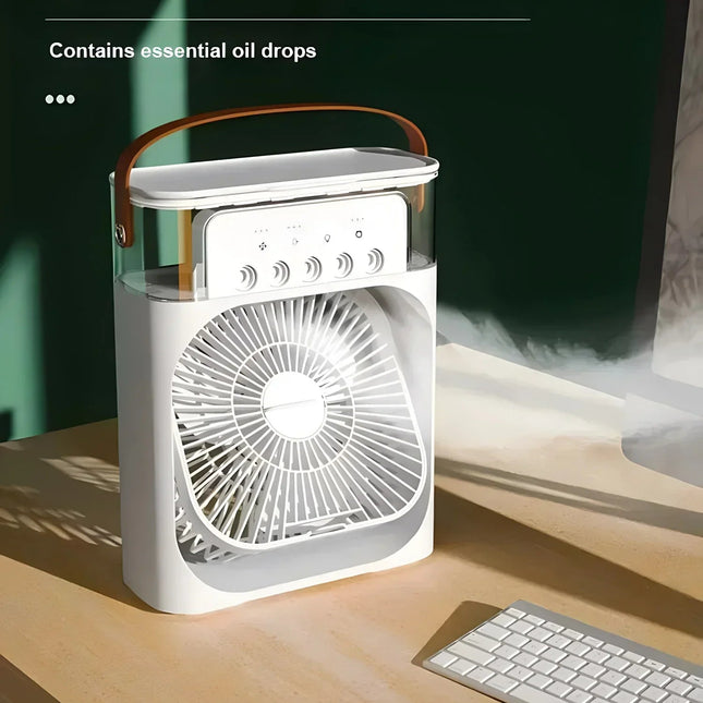 Portable Air Cooler with Humidifier, USB Personal Desk Fan for Office