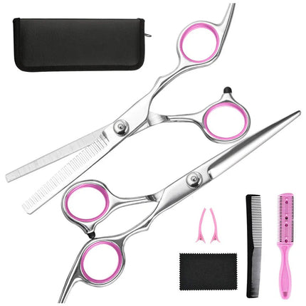 Hair Cutting Scissors, Hair Thinning Shears, Professional Hairdressing Scissors Set with Adjustable Tension for Home Use
