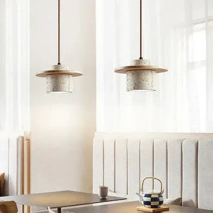 Modern Pendant Light, Contemporary Light Fixture in Travertine Stone – image 5