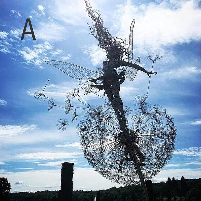 Dancing Fairy Wind Spinner Garden Stake with Durable Metal Stem | Whimsical Outdoor Decor for Dynamic Gardens 0