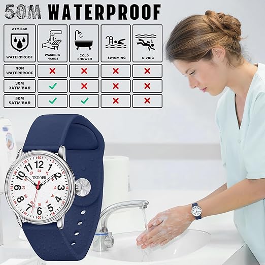 Denny | Waterproof Nurses Watch with Luminous Dial & Military Time | Reliable Timekeeping for Healthcare Professionals 5