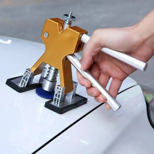 Tuzwa Adjustable Dent Puller Tool – Car Dent Repair Tool with Soft Silicone Base, 18 Glue Tabs & Adjustable Height/Width for Metal Surfaces