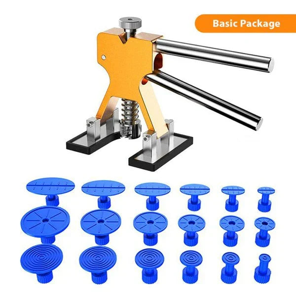 Tuzwa Adjustable Dent Puller Tool – Car Dent Repair Tool with Soft Silicone Base, 18 Glue Tabs & Adjustable Height/Width for Metal Surfaces