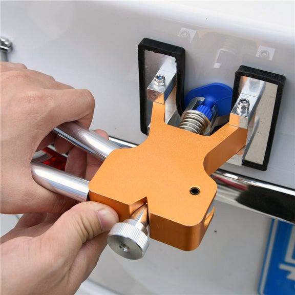 Tuzwa Adjustable Dent Puller Tool – Car Dent Repair Tool with Soft Silicone Base, 18 Glue Tabs & Adjustable Height/Width for Metal Surfaces