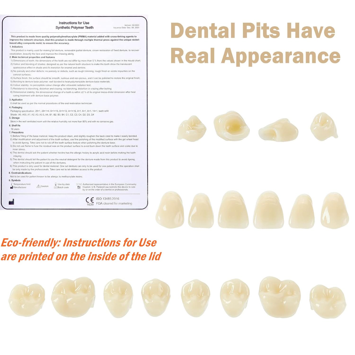 Dental Acrylic Resin Teeth Set | 112 Pcs Realistic Dentures for Natural Smiles 7