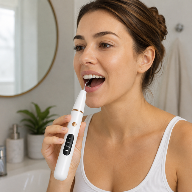 Tartar Remover for Teeth, Ultrasonic Tooth Cleaner with LED Light, USB Rechargeable Teeth Cleaning Tool with Dual Heads