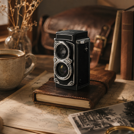 Vintage Digital Camera, 12MP Retro Compact with 1080p Video, 1.54 Inch IPS Screen, Dual Lens Body, 16GB Card and Type C Charging