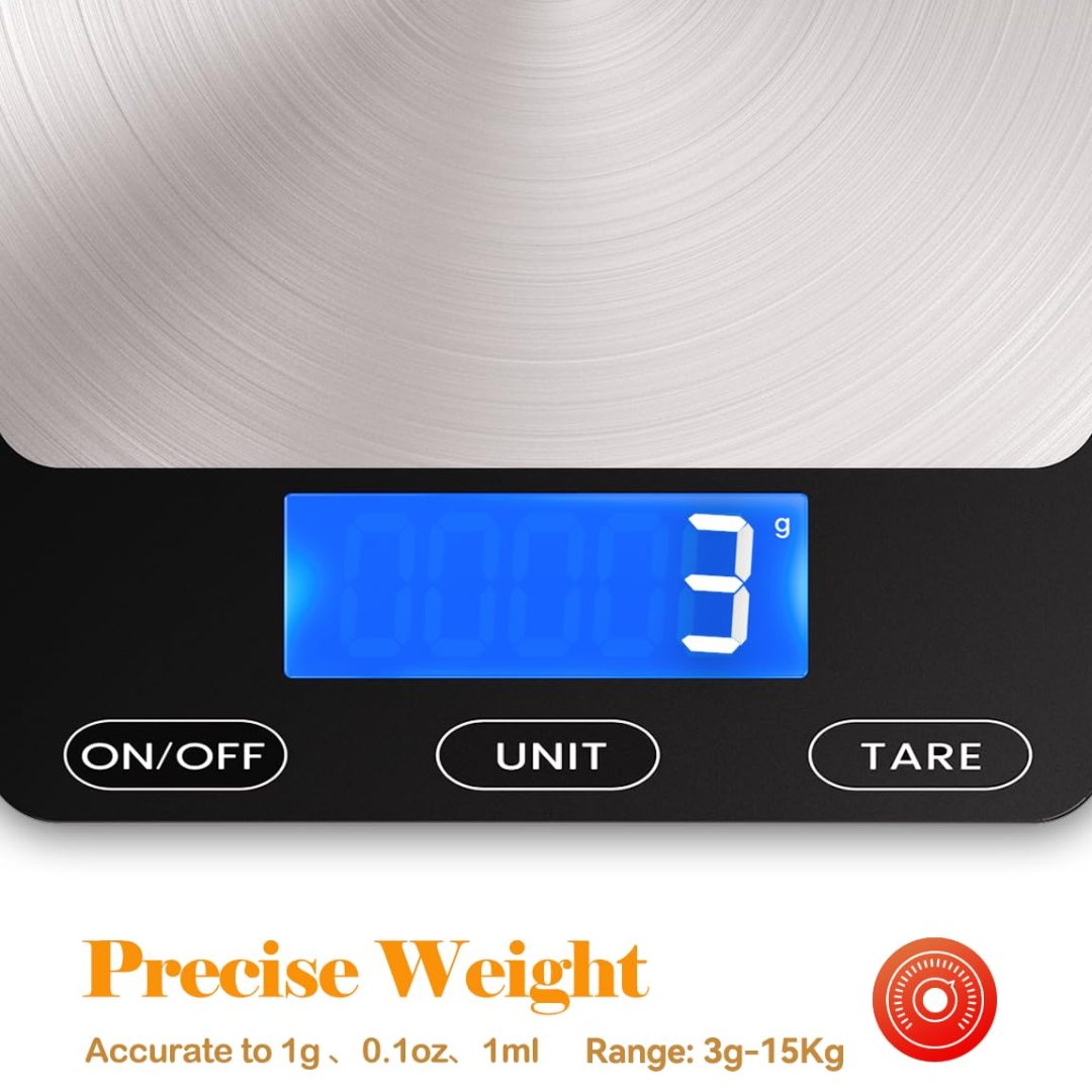 Digital Kitchen Scale | High Sensitivity Sensors for Accurate Measurements | Sleek Stainless Steel Design for Effortless Cooking 6