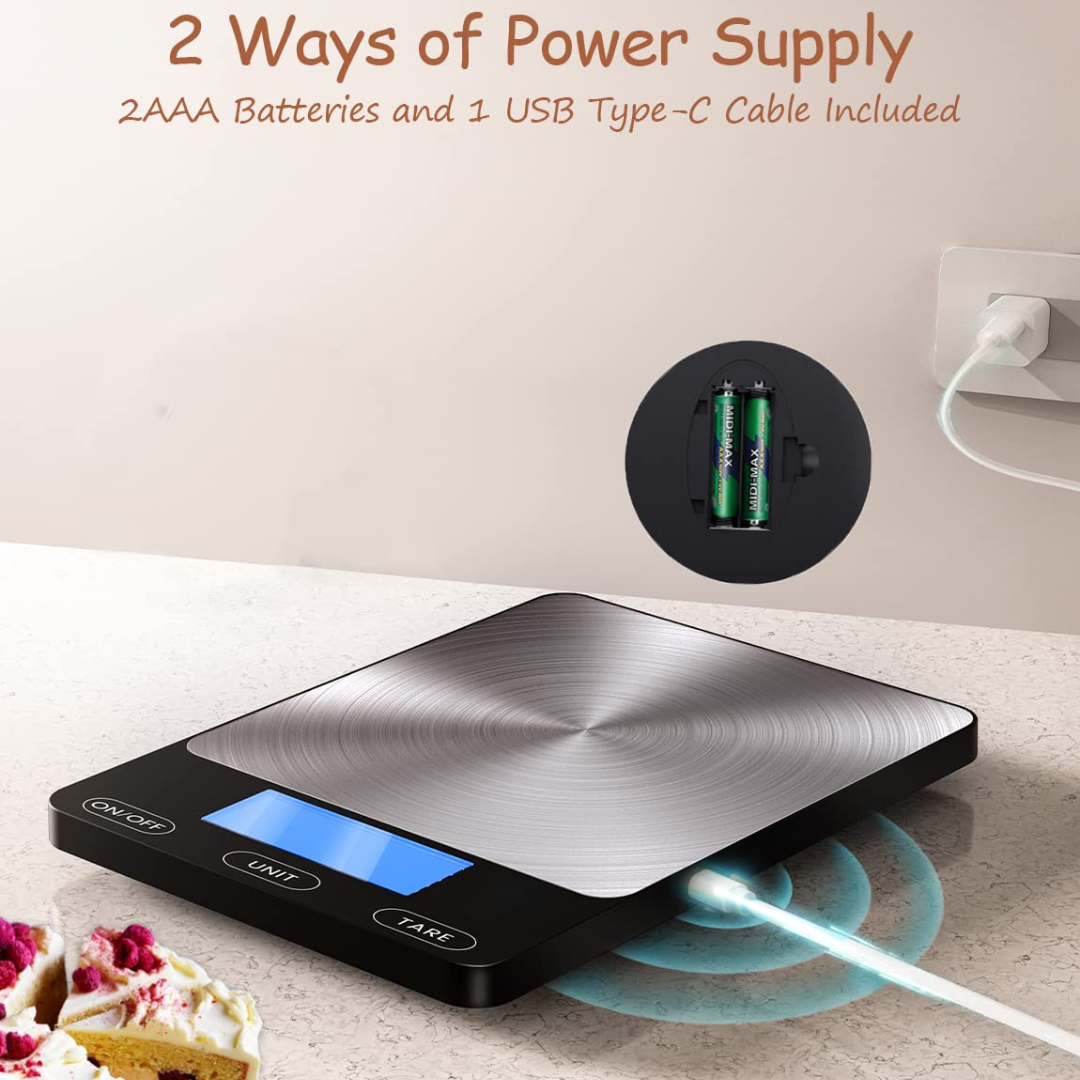 Digital Kitchen Scale | High Sensitivity Sensors for Accurate Measurements | Sleek Stainless Steel Design for Effortless Cooking 7