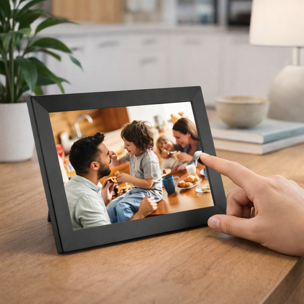 Digital Photo Frame | WiFi Touchscreen HD Display with Slideshow Mode | Instant Photo Sharing for Home Decor 0