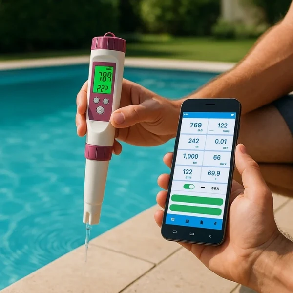 Digital Pool Water Tester | 7-in-1 Electronic Test Kit with Bluetooth App | Accurate Pool Water Quality Monitoring for Safe Swimming 0