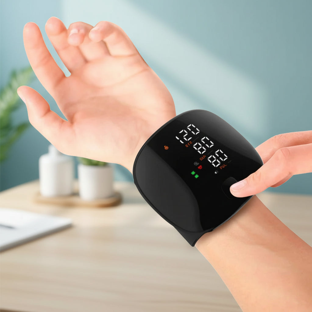 Digital Wrist Blood Pressure Monitor | Automatic One-Touch Operation & LED Display | Compact Design for Home and Travel Use 0