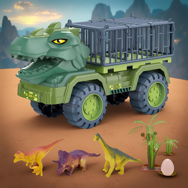 Dinosaur Adventure | Toy Truck Playset with Cage Design & Figures for Imaginative Play 0