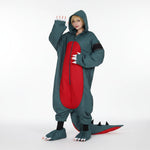 Dinosaur Jumpsuit Costume for Adults with Wig & Shoe Covers | Fun Cosplay Outfit for Halloween and Parties 0