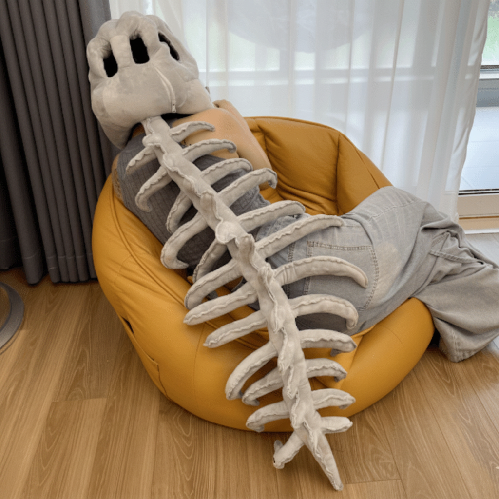 Dinosaur Skeleton Costume for Kids with 3D Plush Design | Fun Outfit for Halloween and Dress-Up 0