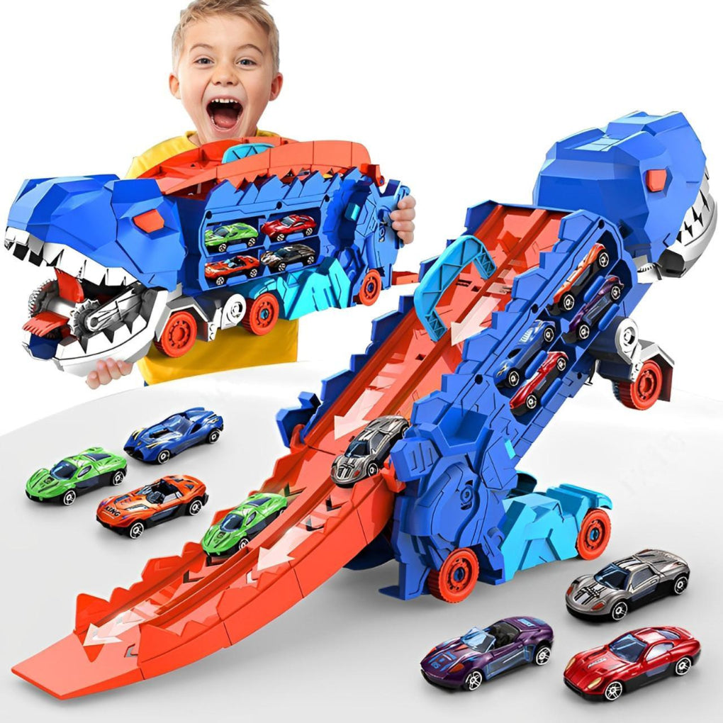 Dinosaur Truck Toy Set | 3-in-1 Racing Track with Dino Transformation | Engaging Play for Kids 0