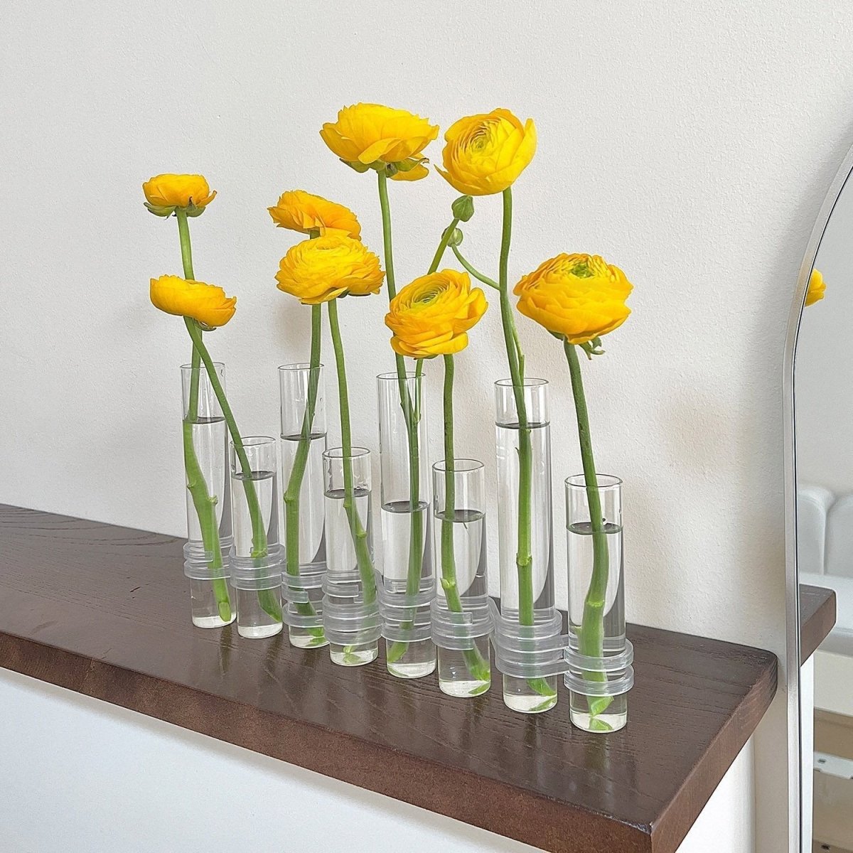 Distinctive Flower Vase | Flexible Glass Tube Design with Adjustable Hinges for Creative Arrangements 6