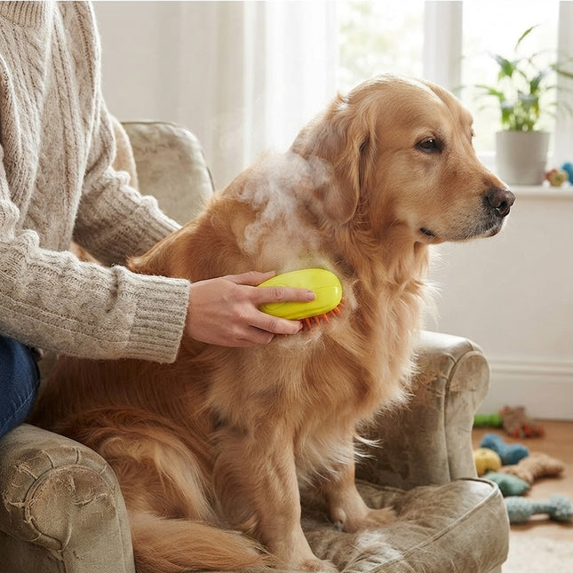 Dog Brush for Shedding with Steam, Silicone Dog Grooming Brush for Tangles