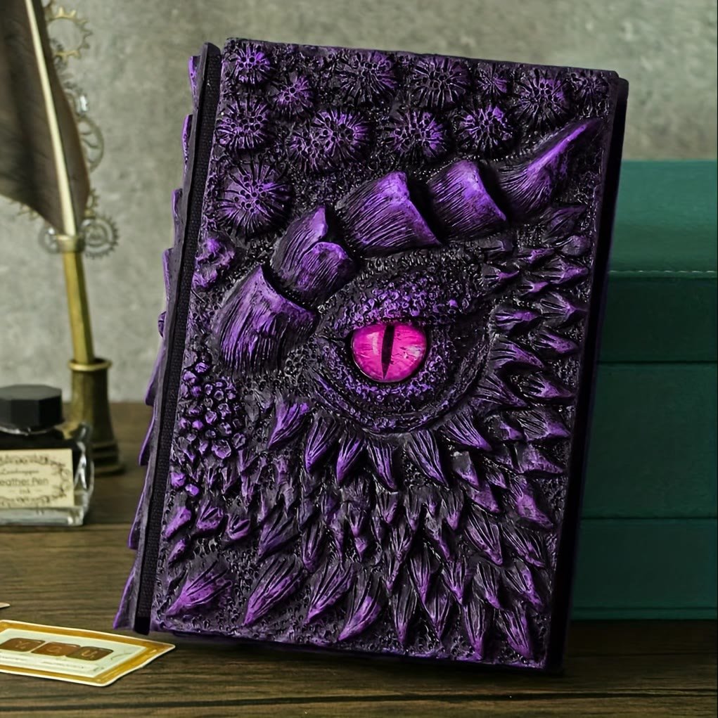 Dragon Eye Journal | Handmade 3D Embossed Notebook with Durable Resin Cover | Unique Gift for Writers 4