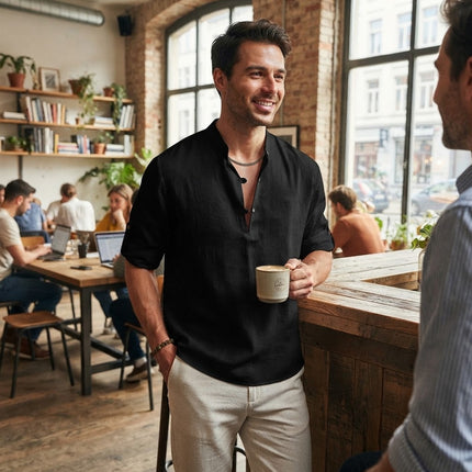 Button Down Shirt for Men, Slim Fit Cotton Shirt with Collar for the Office, Men's Casual Dress Shirt, Sizes S to 2XL