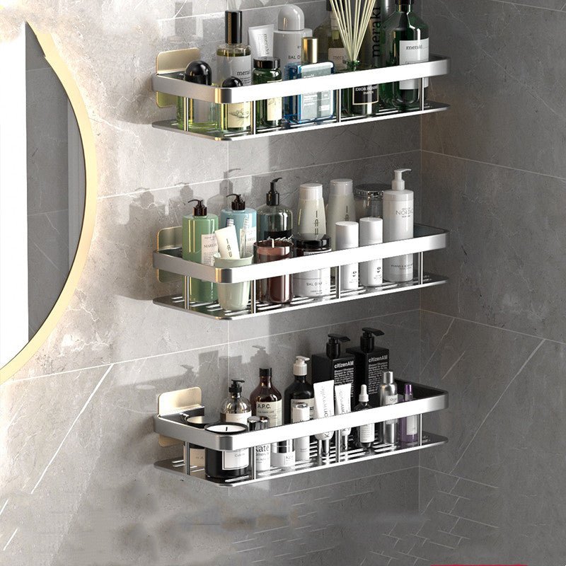 Drill-Free Bathroom Shelves | Strong Adhesive Storage Solution for Space-Saving Organization 7