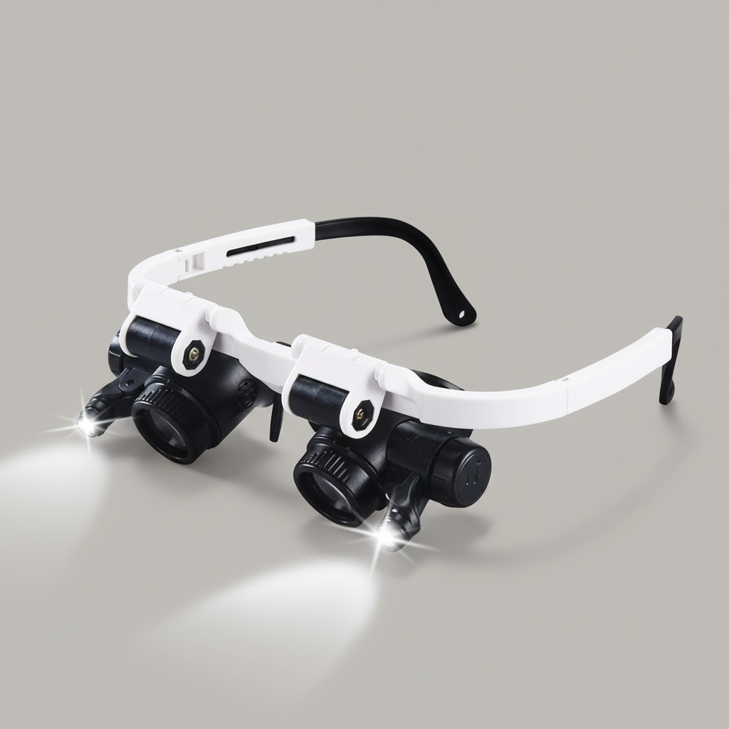 Dual Lens Magnifying Glasses with Adjustable LED Light | Ergonomic Design for Enhanced Clarity 0