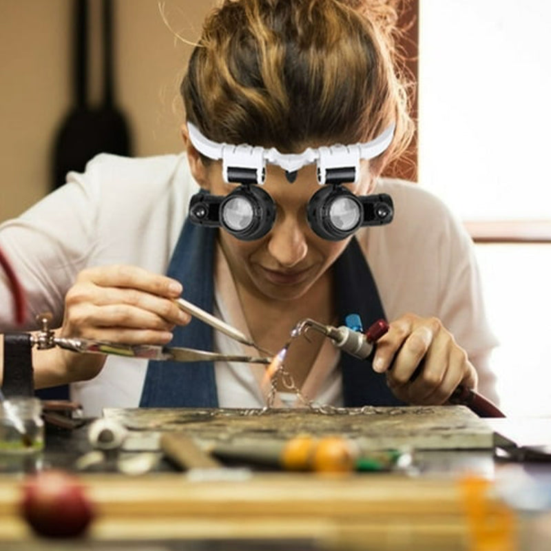 Dual Lens Magnifying Glasses with Adjustable LED Light | Ergonomic Design for Enhanced Clarity 7