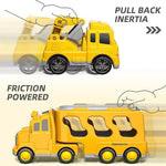 Dynamic Vehicle Playset | 5-Piece Friction-Powered Construction Set with Lights & Sounds | Engaging Fun for Kids 4