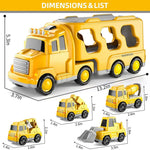 Dynamic Vehicle Playset | 5-Piece Friction-Powered Construction Set with Lights & Sounds | Engaging Fun for Kids 7