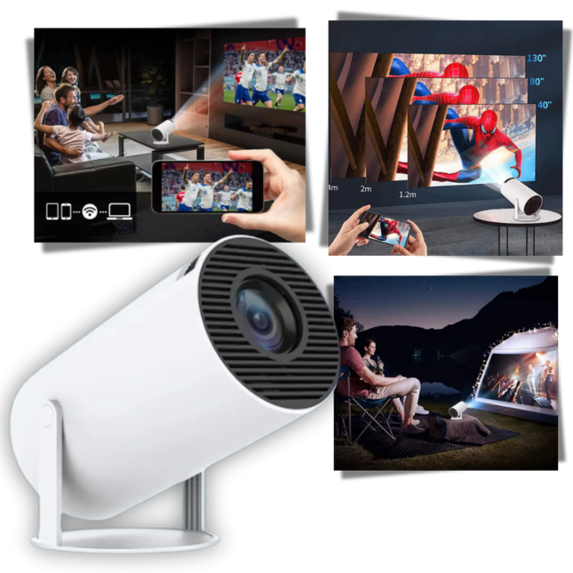 4K Projector with WiFi and Bluetooth, Portable Projector with Speakers, Mini Projector for Movies and Home Theater