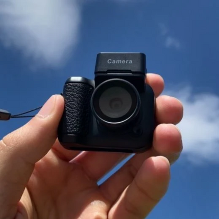 Vintage Mini Digital Camera, Retro Style Compact Point and Shoot with Charging Base, Type C Cable, Lanyard and Hook for Travel