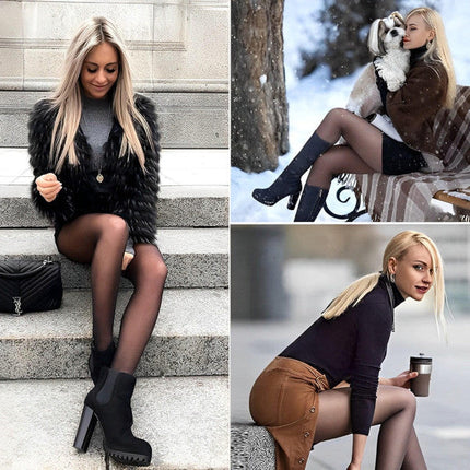 Fleece Lined Tights for Women, Sheer Tights for Winter – image 8