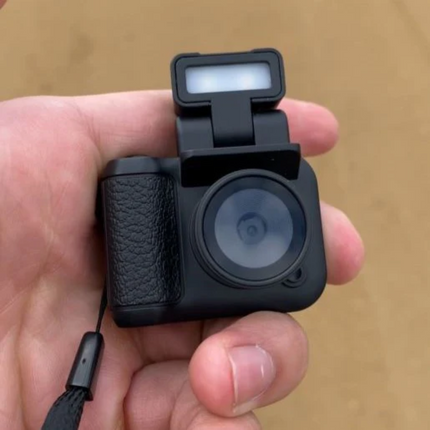 Vintage Mini Digital Camera, Retro Style Compact Point and Shoot with Charging Base, Type C Cable, Lanyard and Hook for Travel