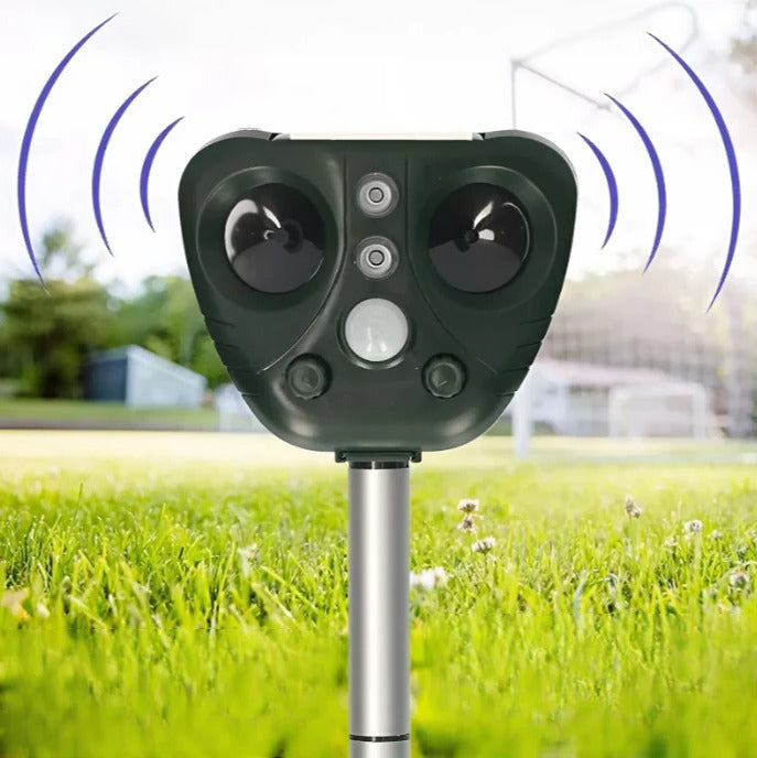 Eco-Friendly Solar Bird Deterrent | Ultrasonic Technology & LED Lights for Effective Bird Control 0