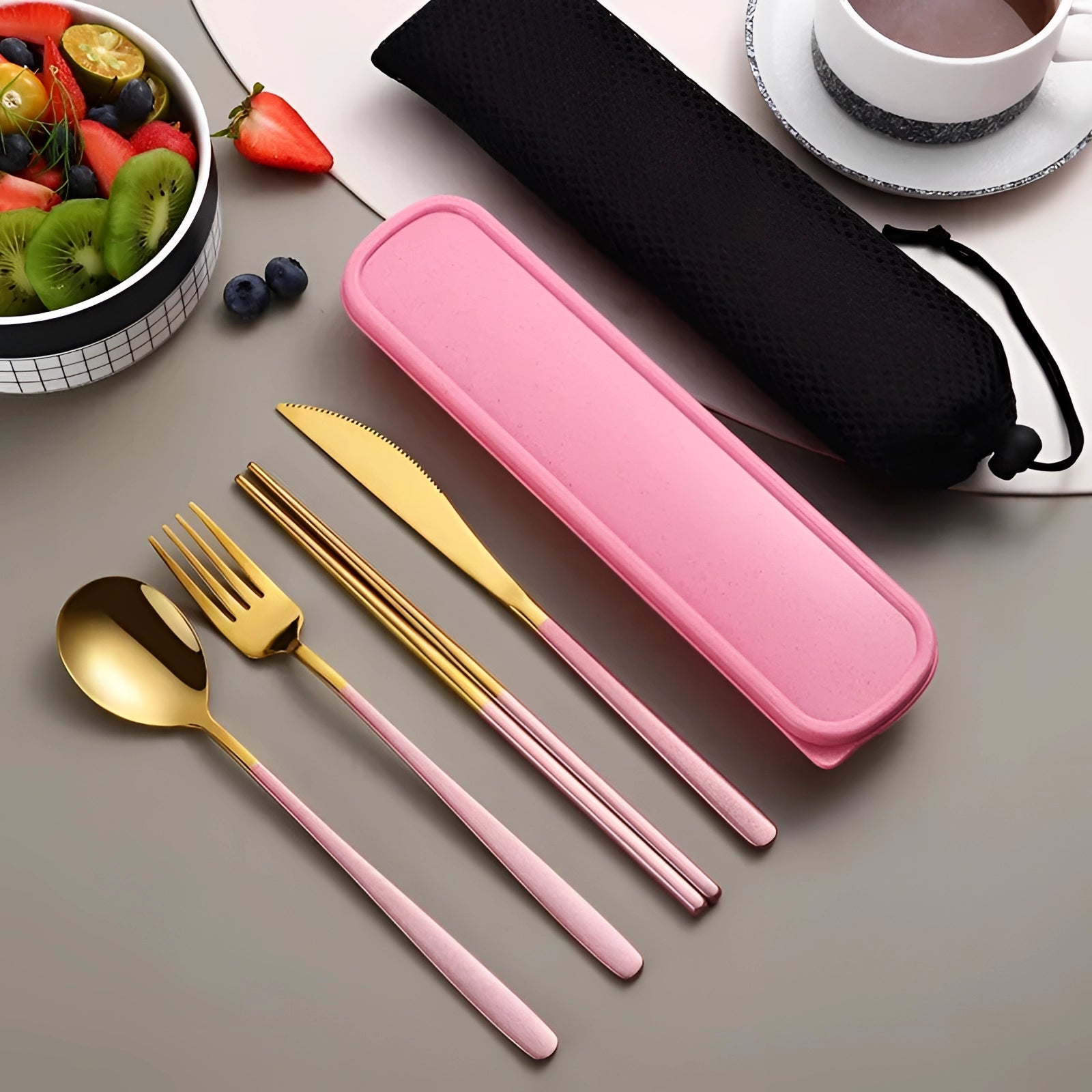 Eco-Friendly Travel Cutlery Set | Portable Stainless Steel Utensils with Case for On-the-Go Dining 10
