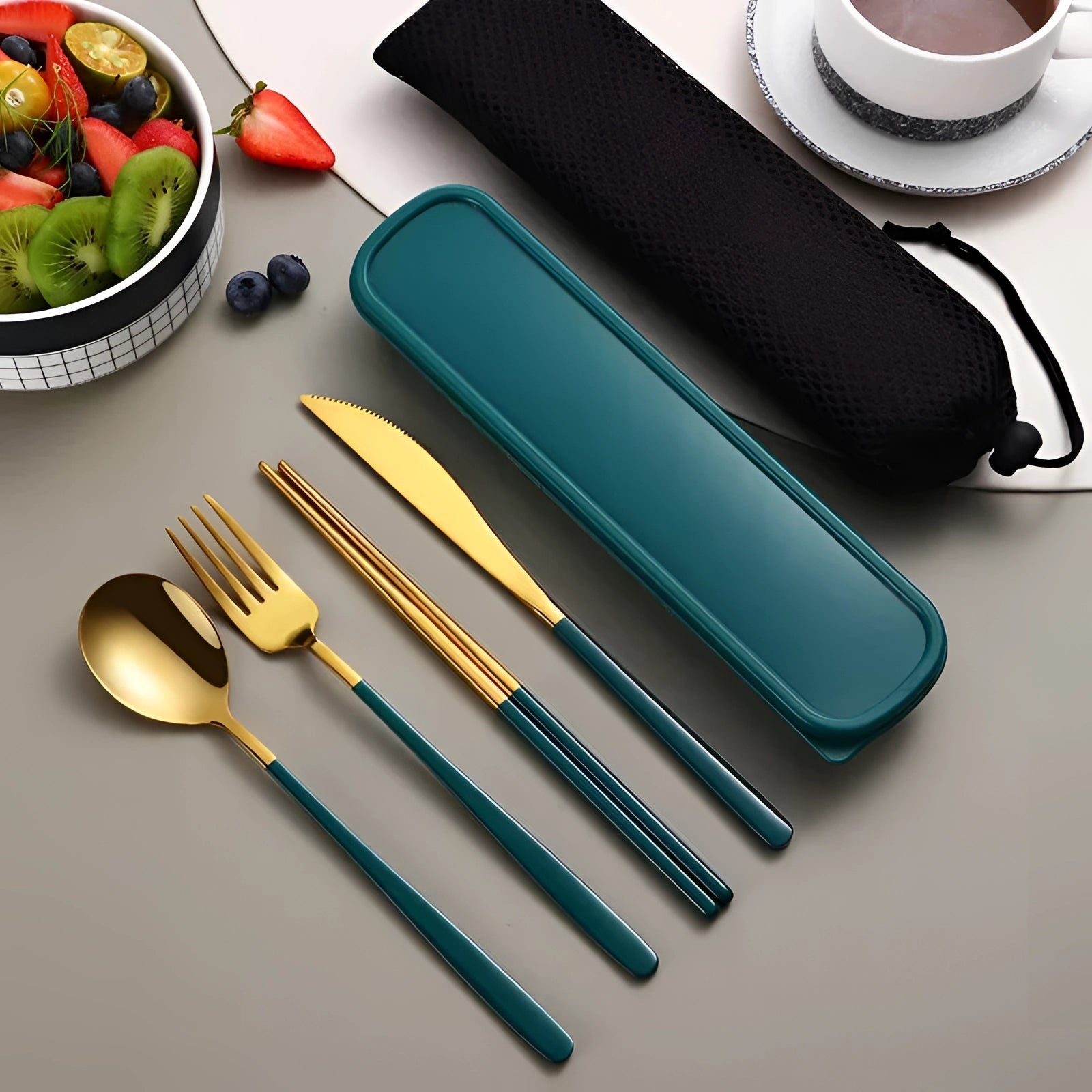 Eco-Friendly Travel Cutlery Set | Portable Stainless Steel Utensils with Case for On-the-Go Dining 8