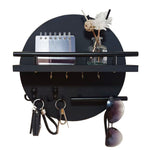 Eco-Friendly Wall Organizer | Round Wooden Key Holder with Stylish Design | Compact Storage Solution for Organized Entryways 0