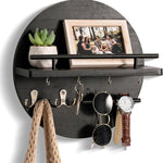 Eco-Friendly Wall Organizer | Round Wooden Key Holder with Stylish Design | Compact Storage Solution for Organized Entryways 1