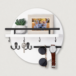 Eco-Friendly Wall Organizer | Round Wooden Key Holder with Stylish Design | Compact Storage Solution for Organized Entryways 5