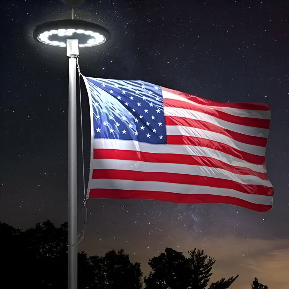 EcoBright | Solar Flagpole Light with Automatic Dusk-to-Dawn & 700 Lumens for Effortless Illumination 0