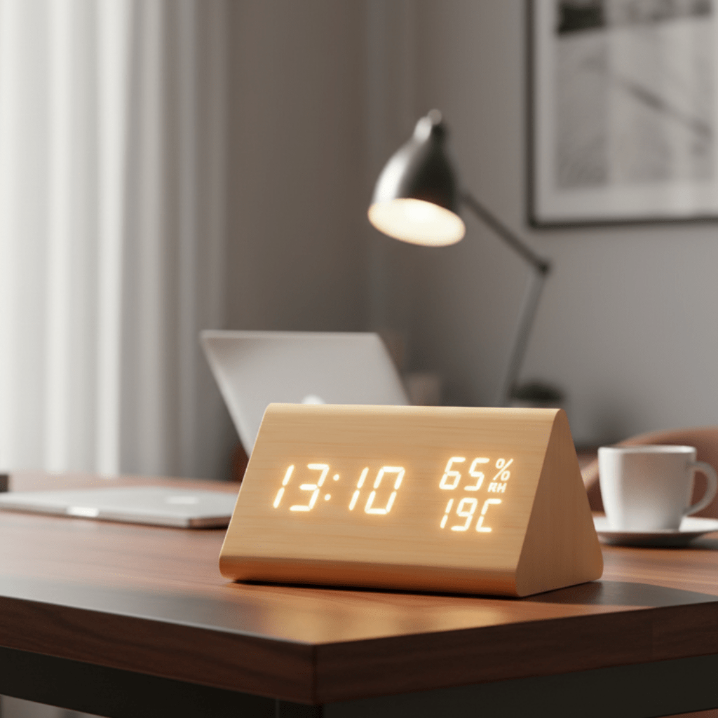 EcoClock | Digital Wall Clock with Adjustable Brightness & Temperature Display | Minimalist Design for Stylish Home Decor 0