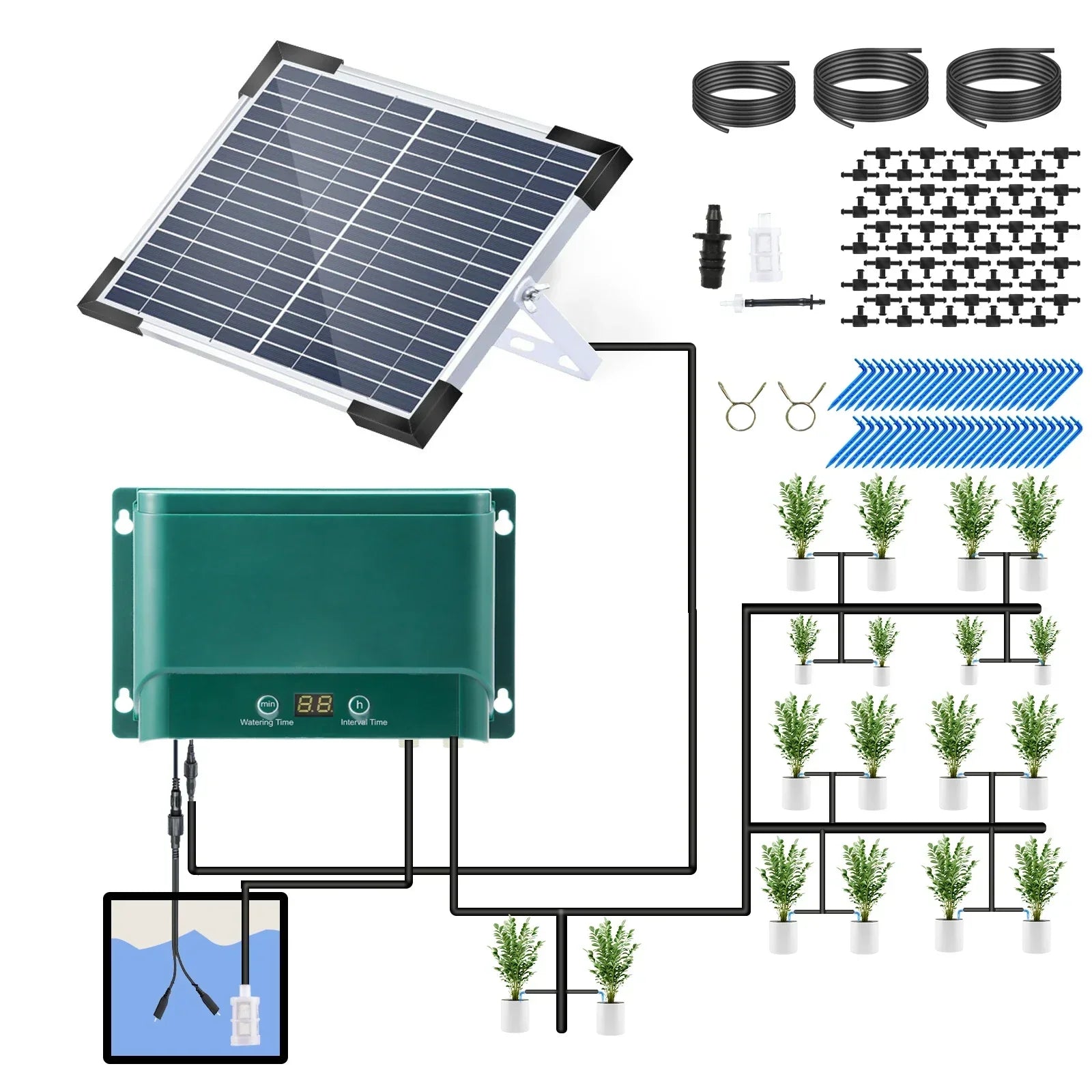 EcoFlow | Solar Drip Irrigation System Kit with 30 Modes & 7 Timers for Efficient Plant Care 5