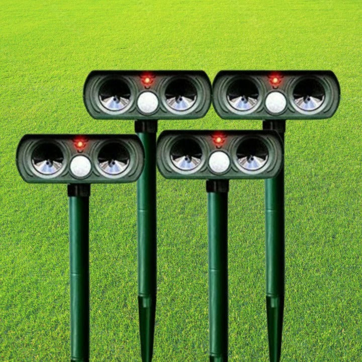EcoGuard | Solar-Powered Motion-Activated Animal Deterrent with Ultrasonic Technology | Safe Solution for Garden Protection 0