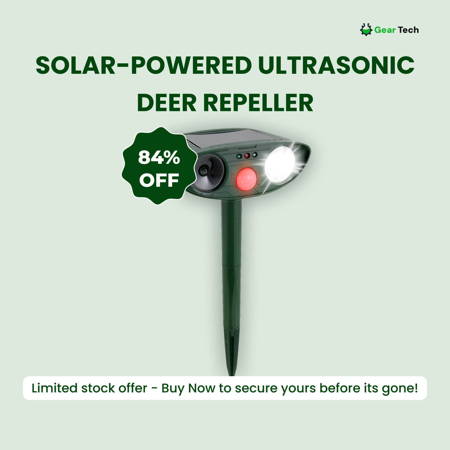 EcoGuard | Solar-Powered Ultrasonic Deer Repeller with Motion Sensor | Effective Protection for Gardens and Yards 6