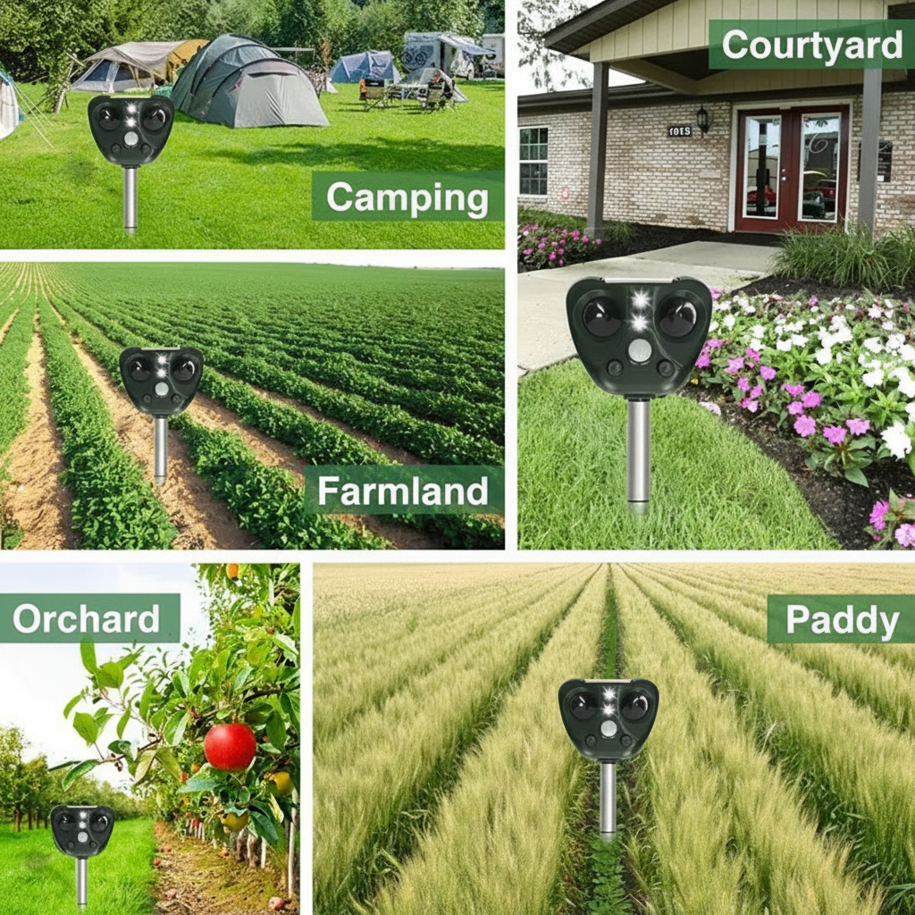 EcoGuard | Solar Ultrasonic Bird Repeller with LED Lights | Effective Pest Control for Gardens 6