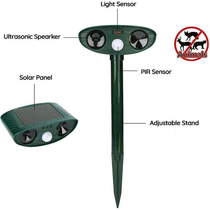 EcoGuard | Ultrasonic Animal Repeller with Solar Power & Motion Sensor | Effective Pest Control for Gardens 6