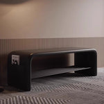 EcoSimplicity | Stylish Modern Synthetic Leather Entryway Bench 0