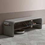 EcoSimplicity | Stylish Modern Synthetic Leather Entryway Bench 3